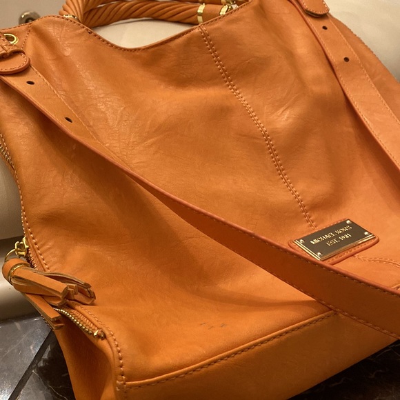 MICHAEL KORS BURNT ORANGE HOBO LEATHER BAG - Picture 5 of 7